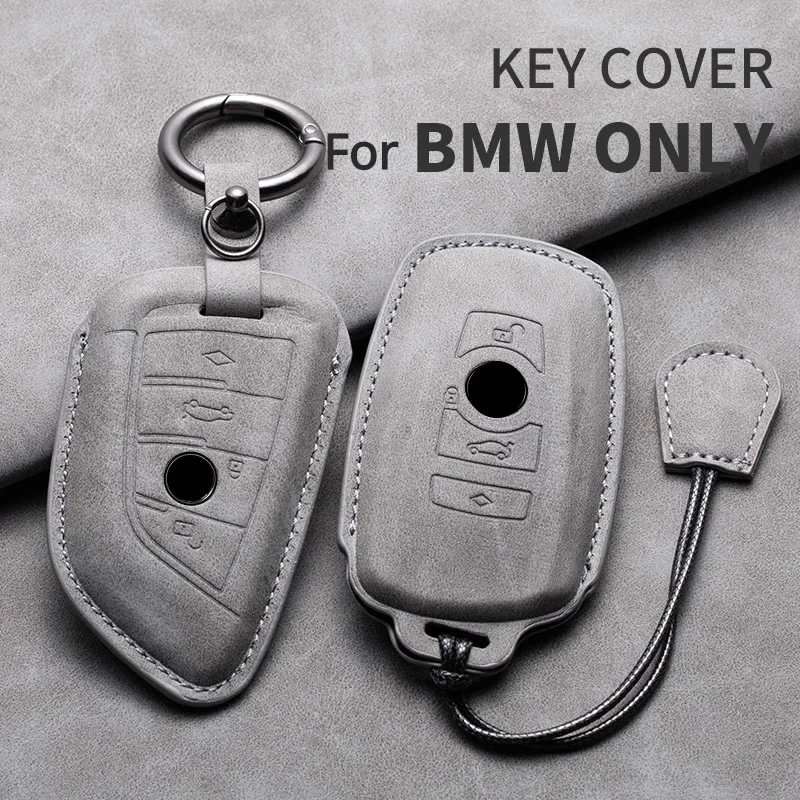 Car Key Case Cover Shell For BMW F20 F10 F20 F30 F80 X1 X3 X5 X6 X7 G20 G30 G01 G02 G05 G11 1 3 5 7 Series Leather Car Keychain