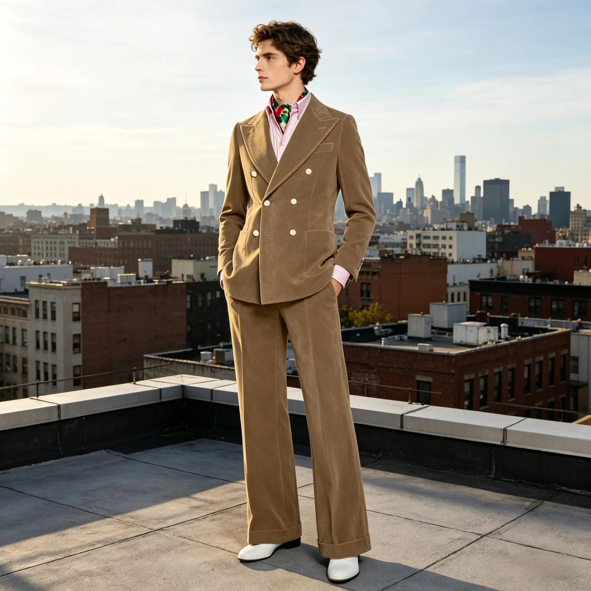

Men's Velvet Double Breasted 2 Piece Suit Set Slim Fit Peak Lapel Formal Straight Leg Pants Suit For Party Wedding Daily Wear