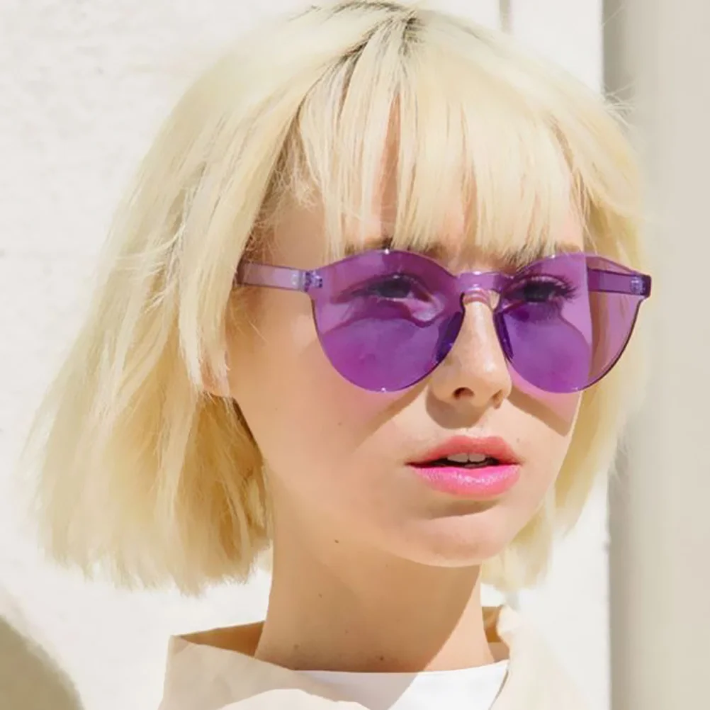 

Retro Rimless Ultra-Bold Colorful Sunglasses with Transparent Uv Reflective Lens for Women Men Driving Travel Outdoor Fashion