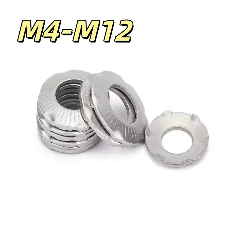 M4 M5 M6 M8 M10M12 Bridge Claw Grounding Butterfly Anti-loosening Lock Washer Non-Slip Grip Grounding Gasket 304 Stainless Steel