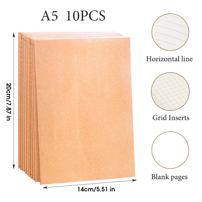 Variant: 10pcs A5 Kraft cover