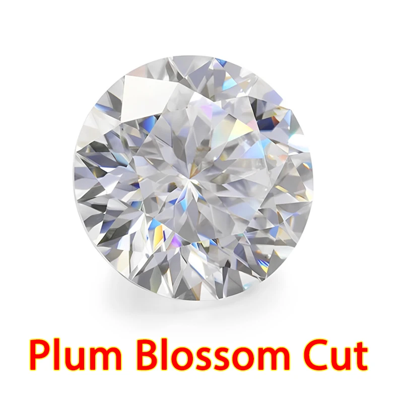 0.5~5ct D Color Moissanites Stone VVS1 Round  Plum Blossom Cut  With GRA Certificate For DIY Jewelry Ring Make