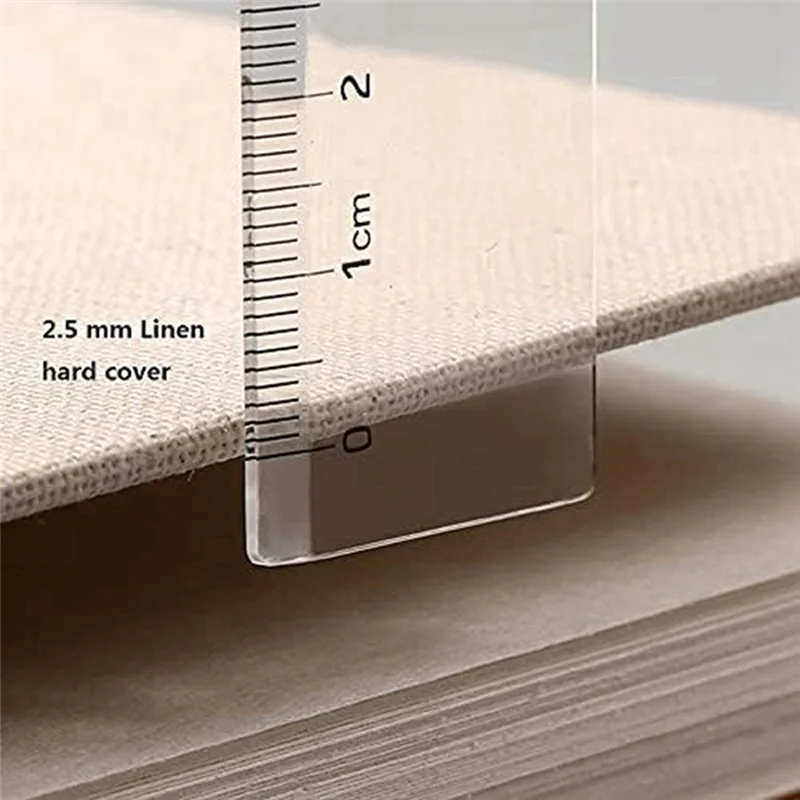 

SR-Retro Spiral Sketchbook Linen Hardcover 120 Pages 160GSM Thick Refillable Loose Leaf Notebook(32K)