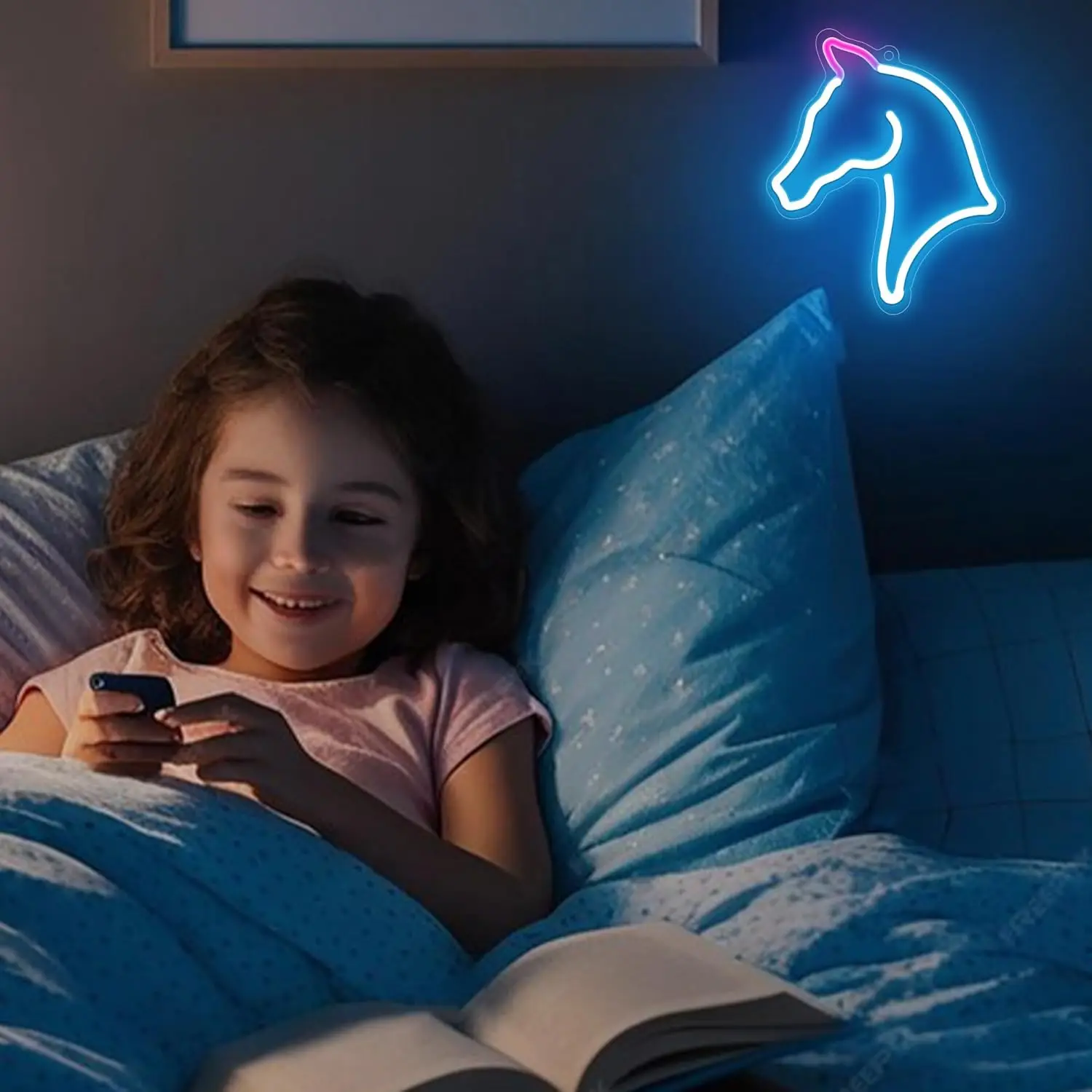 16inch Horse Neon Sign Wall Decor Girl Room LED Light for Bedroom Kid Girl Boy Room Perfect Gift Bed Sweet Dream Unicorn Pet