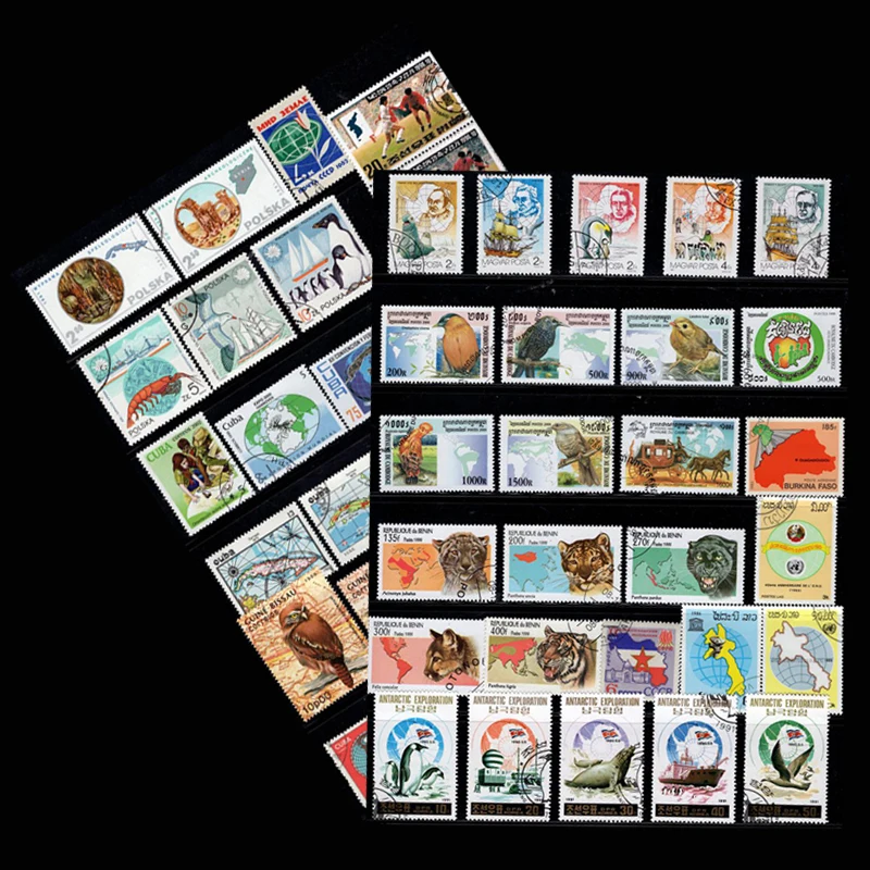 50 PCS / Lot , Topic Map World Wide Unussed Postage Stamps With Post Mark In Good Condition For collectin