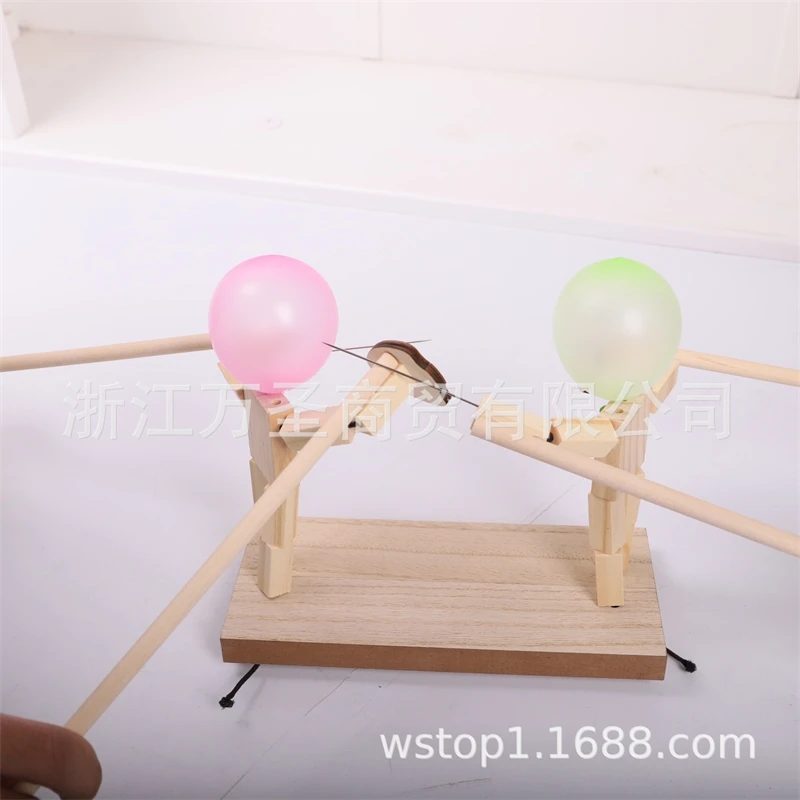Globo de madera para hombre, batalla, dos jugadores, juego de duelo ensamblado para niños, mesa de fiesta, juguete, juego educativo familiar, regalo de cumpleaños