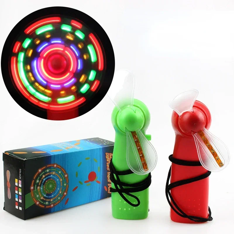 Led incandescente mulino a vento giocattolo lampeggiante illumina ventilatore giocattolo per bambini regalo mini ventola di raffreddamento portatile che cambia luce a LED puntelli per concerti giocattoli