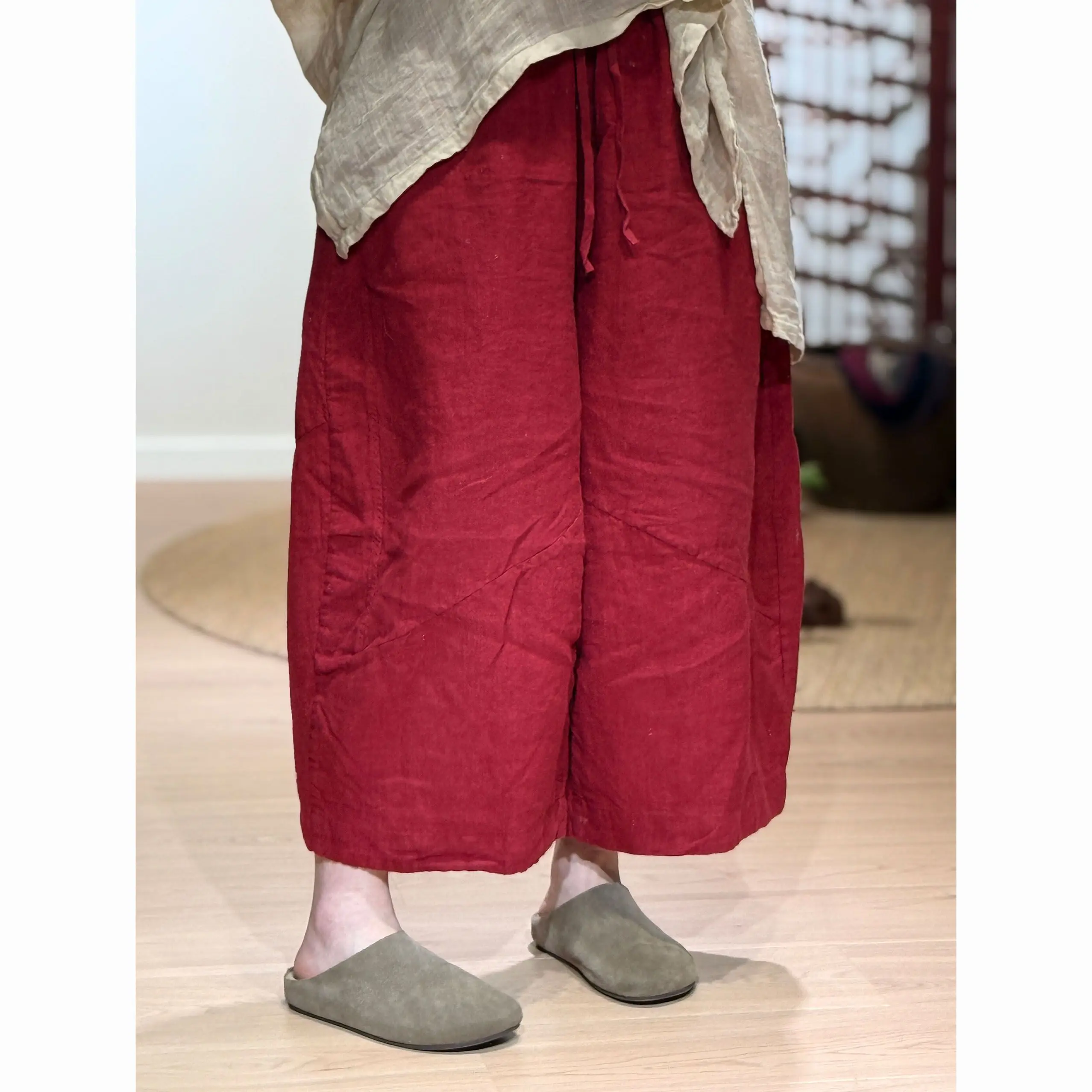plus Size Women's Casual Cotton Linen Harem Pants High Waist Straight Leg Trousers Artistic Commute Style Summer New Arrivals