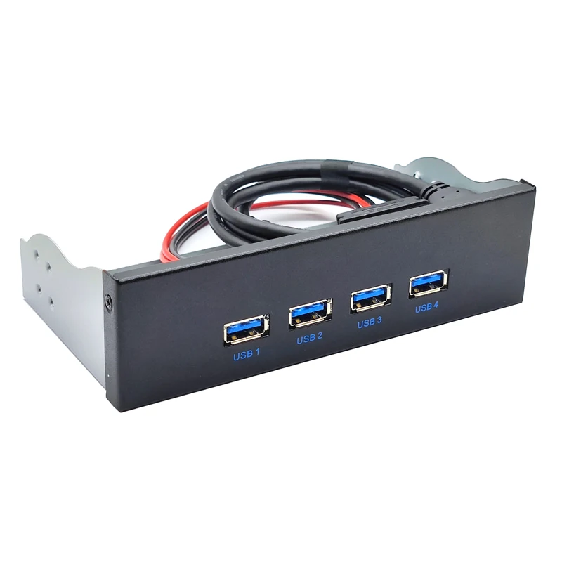 4 Port USB 3.2 Gen2 Front Panel 20Pin TYPE-E Splitter 10G USB3.1 Hub Expansion Adapter 60cm Extension Cable for 5.25" CD-ROM Bay