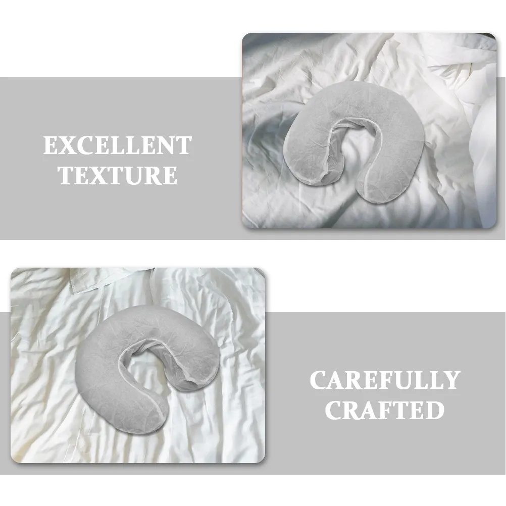 50Pcs Disposable Headrest Covers Non-Woven Fabric U Shaped Pillowcase Travel Spa Salon Massage Table Pillow Protectors