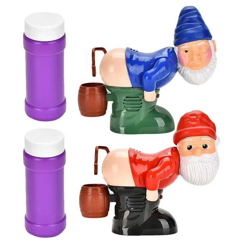 Souffleur à bulles automatique Santa Santa, souffleur de gnomes coquins, machine de soufflage à bulles avec lumières flash et musique pour l'extérieur