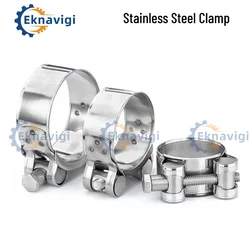 1PCS 304 Stainless Steel Strong Hoop European Hoop Automotive Oil Pipe Pipe Clamp