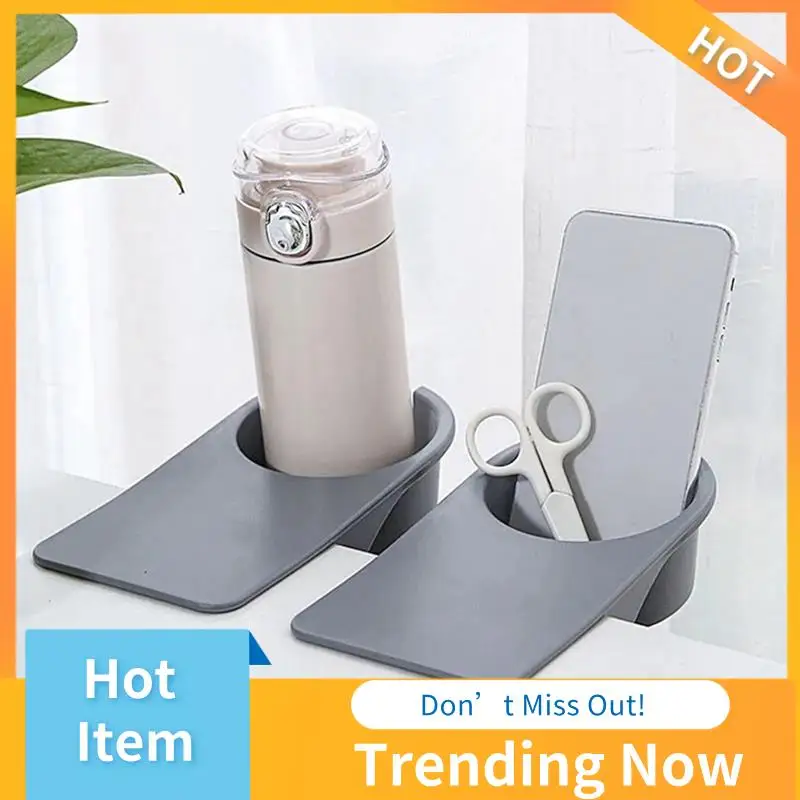 Drink Cup Holder Table Side Water Cup Shelf Office Desktop Computer Desk Fixed Cup Holder Desk Storage Clip Easy Install , White