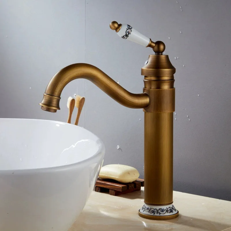

Manufacturer wholesale European antique brass washbasin hot and cold faucet washbasin basin faucet foreign trade explosion
