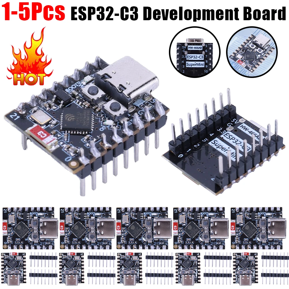 1-5pcs ESP32-C3 Development Board ESP32 C3 SuperMini WiFi Bluetooth-Compatible Board Development Board CORE Board for Arduino