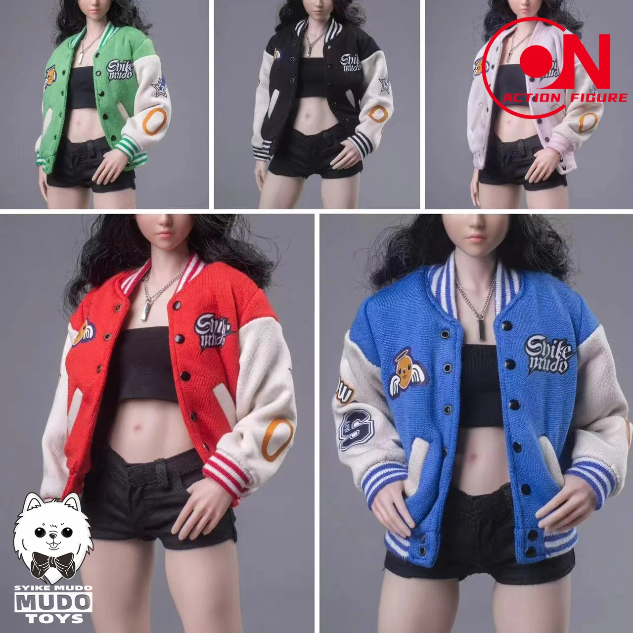 1/6 CTC-004 Female Soldier Fashion Baseball Jersey Coat Letter Print Cardigan Jacket Top Clothes Accessory For 12