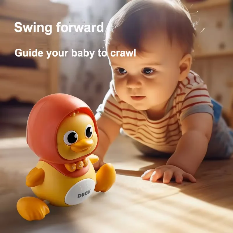 New Baby Learning To Crawl Electric Rocking Duck with Light Off Music Magnetic Baby Soothing Electric Duck Educational Toy Gift