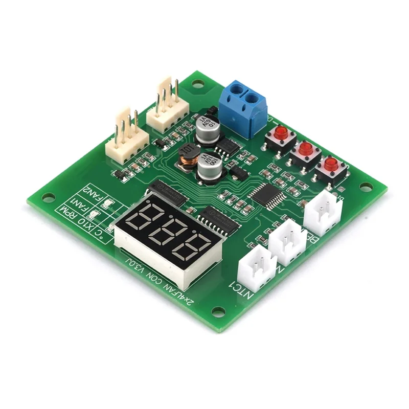 

Practical-2 Channel 4 Wire DC 12V 24V 48V PWM Motor Fan Speed Controller Digital Display Governor Temperature Control