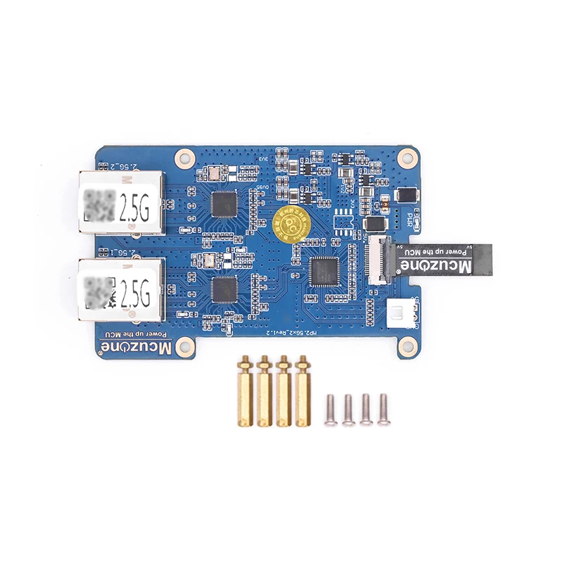 New MP2.5GD PCIE To Dual 2.5G Ethernet HAT For Raspberry Pi 5 RTL8125 Chip Official OS Drive-free