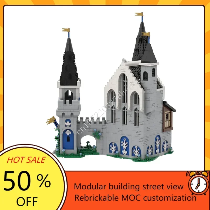 2492PCS White Dragon's Castle Modular MOC Custom Puzzle Creative Street View Model DIY Architecture Assembly Educational Toy Gif