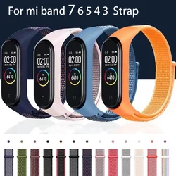 Nylon loop For Xiaomi Mi Band 7-7 nfc smartwatch Sports Wristband Miband7 Replacement Bracelet Correa Mi band 8 7 6 5 4 3 Strap