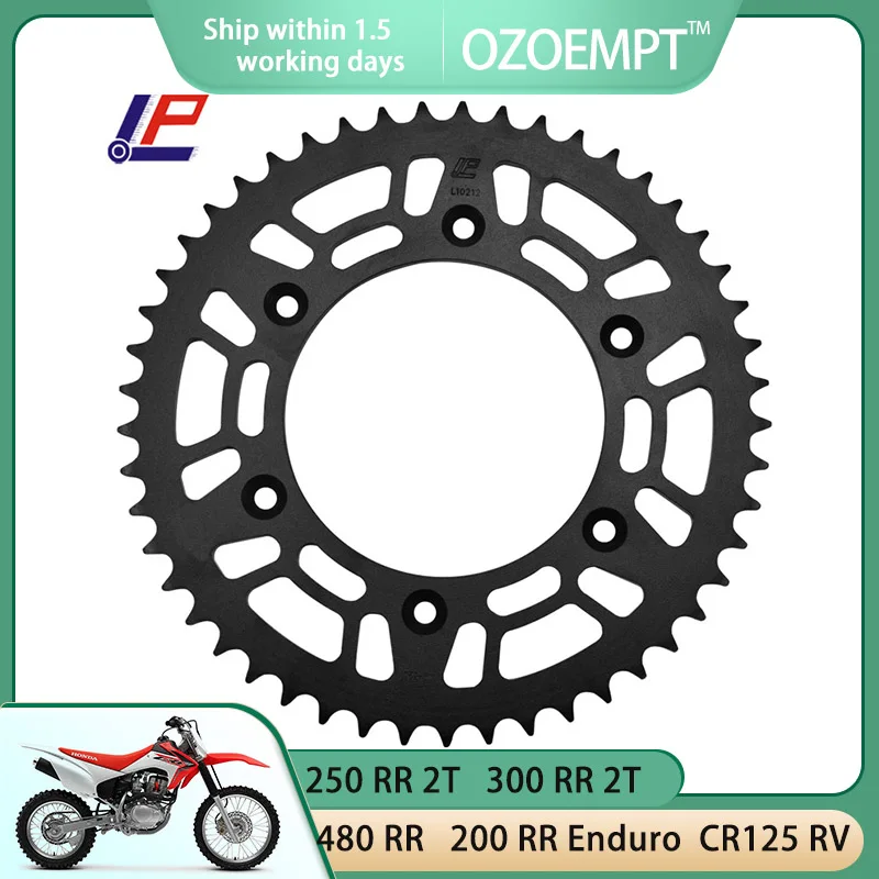 OZOEMPT 520-49T Motorcycle Rear Sprocket Apply to 250 RR 2T  300 RR 2T  390 RR  390 RS  430 RR  480 RR   200 RR Enduro  CR125 RV