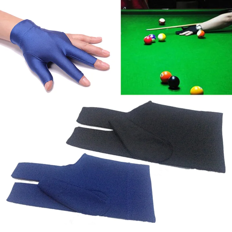 2Pcs Professional Open Finger Billiard Pool Gloves Snooker Pool Gloves Portable Light Elasticity Billiard Training Hand Gloves