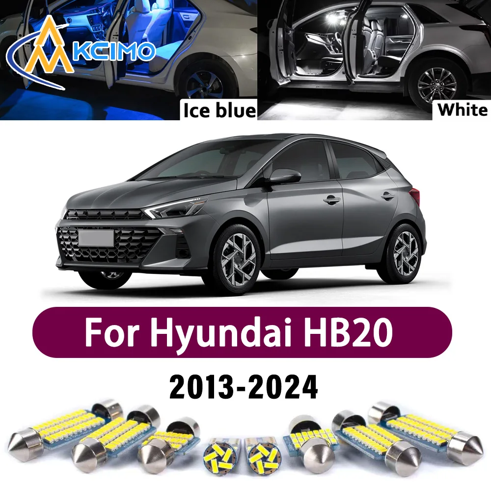 

High Lumen CANBUS Error Free LED Interior Light Kit For Hyundai HB20 HB20S HB20X 2013-2024 Map Trunk Reading Dome Lamp Bulbs Set