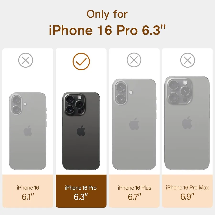 Кожаный чехол премиум-класса с масляным воском и верхним зерном для iPhone 16 Pro 6,3 дюйма, совместимый с MagSafe, прочными металлическими кнопками и Precisio