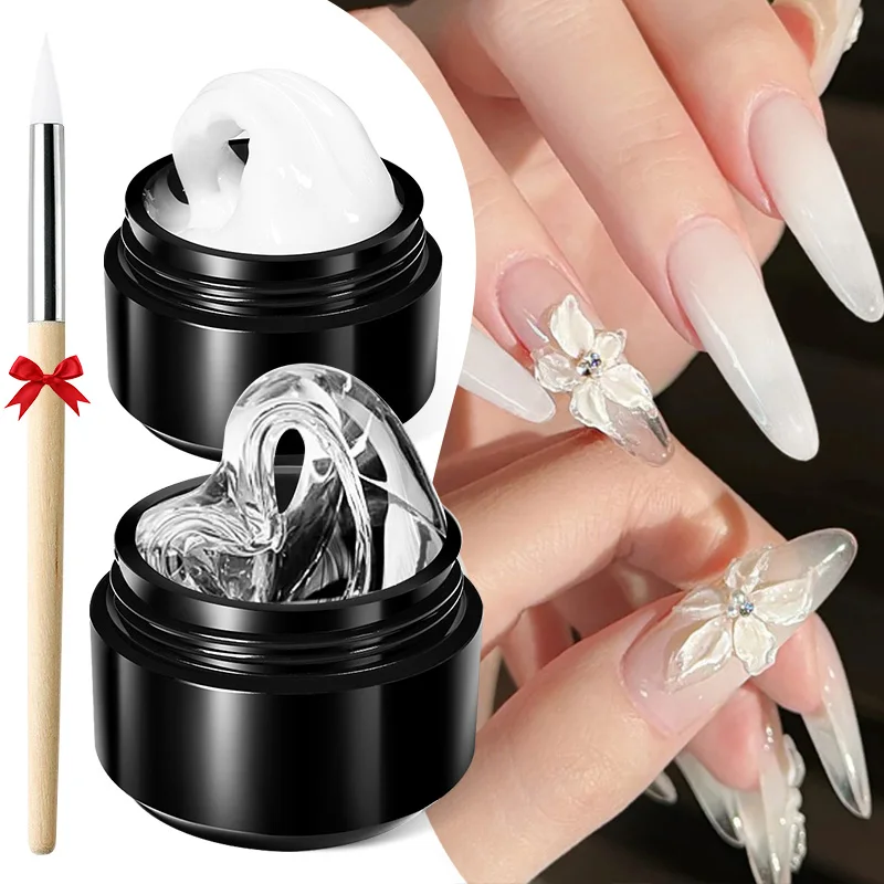 BORN PRETTY 15ml Clear Non Stick Hand Extension Gel Nail Polish 3D Shaping Sculpting Carving Solid Gel For Nail Painting Tools
