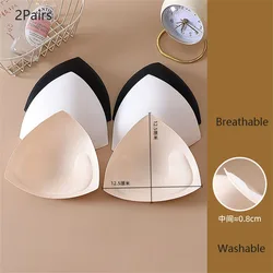 2 Pair Women Intimates Accessories Triangle Sponge Swimsuit Breast Push Up Padding Bra Foam Insert Cotton Chest Enhancers