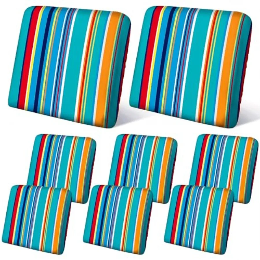 

Комплект из 8 чехлов для диванных подушек для патио, водонепроницаемые сменные чехлы для уличной мебели, моющиеся