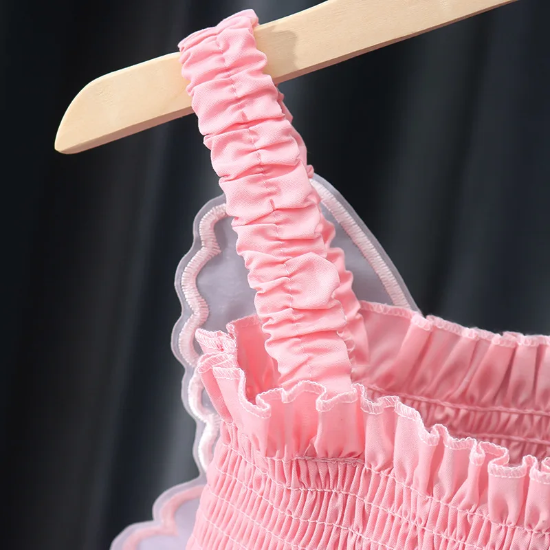 Ärmelloses Tüllkleid mit 3D-Schleife für Mädchen - Perlenriemen & Netzrock, Feenparty-Outfit & Alltagskleidung Blumenmädchenkleider – Detail 10