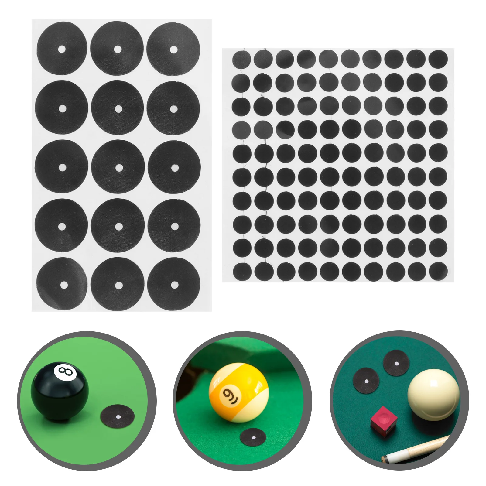 2 Sheets Pool Table Accessories Billiard Black Spot Stickers Dot Tennis Supply