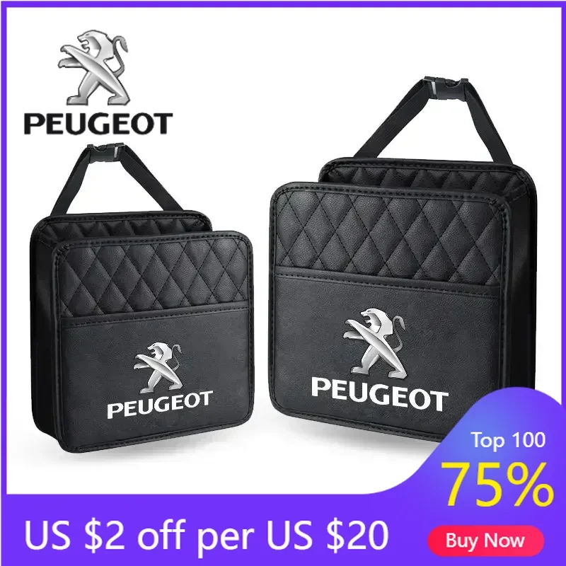 

Наклейка на автомобиль 2026 года для Peugeot, кожаный органайзер для стайлинга салона, аксессуары для хранения в салоне автомобиля, наклейка для Peugeot 308 307