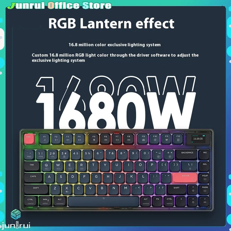 

Black Duke Ak832pro Low-Profile Mechanical Keyboard Threemode Wireless Bluetooth Adapter Tablet Mac Office E-Sports Game Keyboar