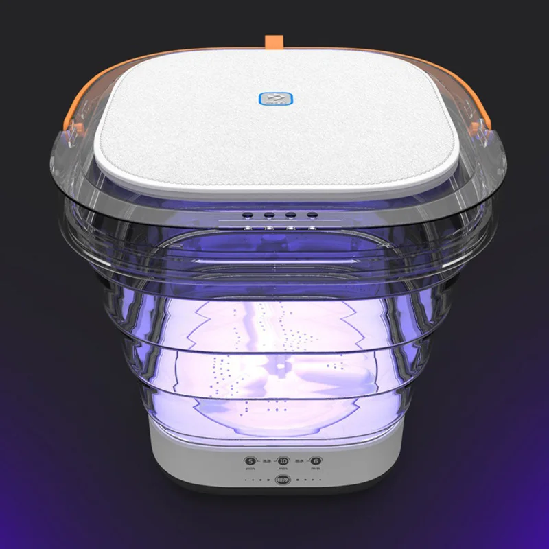 Moyu Lavadora XPB08-F2 3 en 1 Mini Lavadora Plegable Portátil Lavado de Ropa y Secadora Giratoria Alta RPM Esterilizada