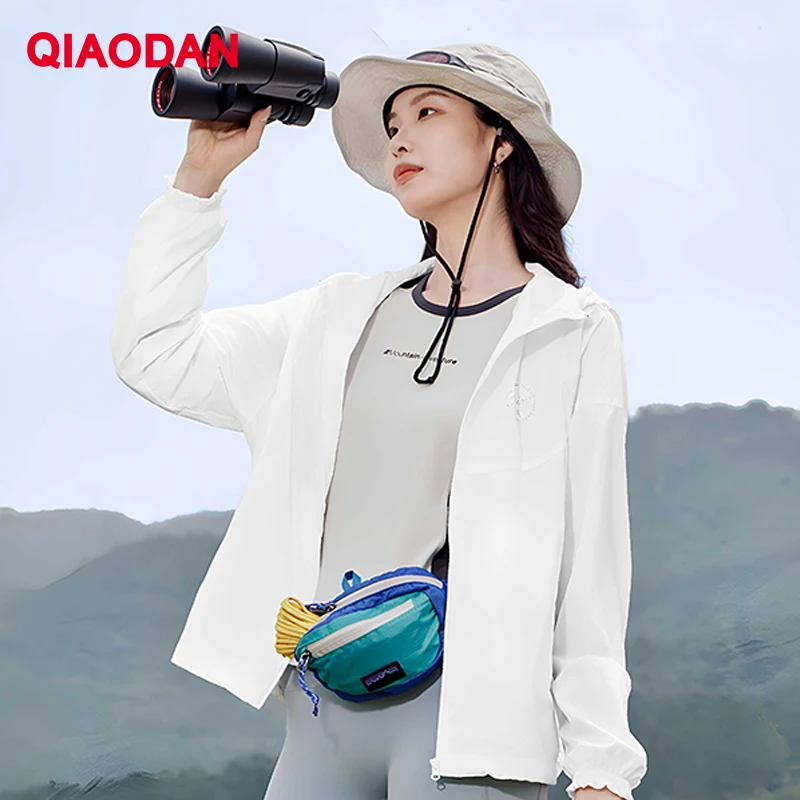 

QIAODAN женская ветровка, водонепроницаемая легкая уличная куртка с капюшоном, осень 2022, спортивная повседневная верхняя одежда QXEFD2253012