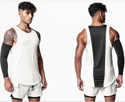 2023 new men vest Sleeveless T-shirt men's fast running vest fitness training sleeveless shirt men's gym training tank top