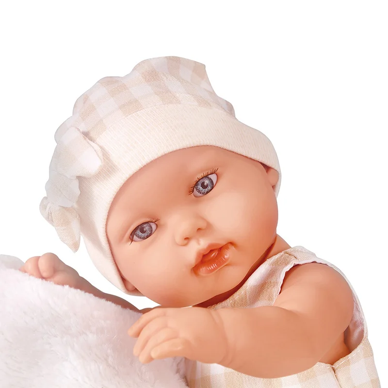 Baby Doll 14Inch/35CM Clothes Cute Rabbit with Sleeping basket Bebe Reborn Doll kids Soothing Newborn Doll For Best Girls Gift