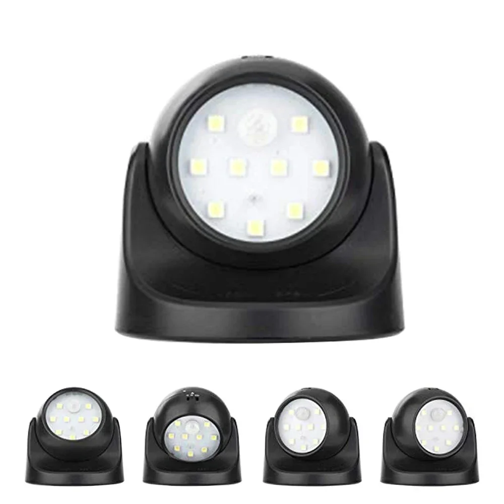 9 LED جدار أضواء ليلية 360 درجة دوران PIR محس حركة مصباح السيارات كاشف الأشعة تحت الحمراء داخلي في الهواء الطلق للداخلية في الهواء الطلق