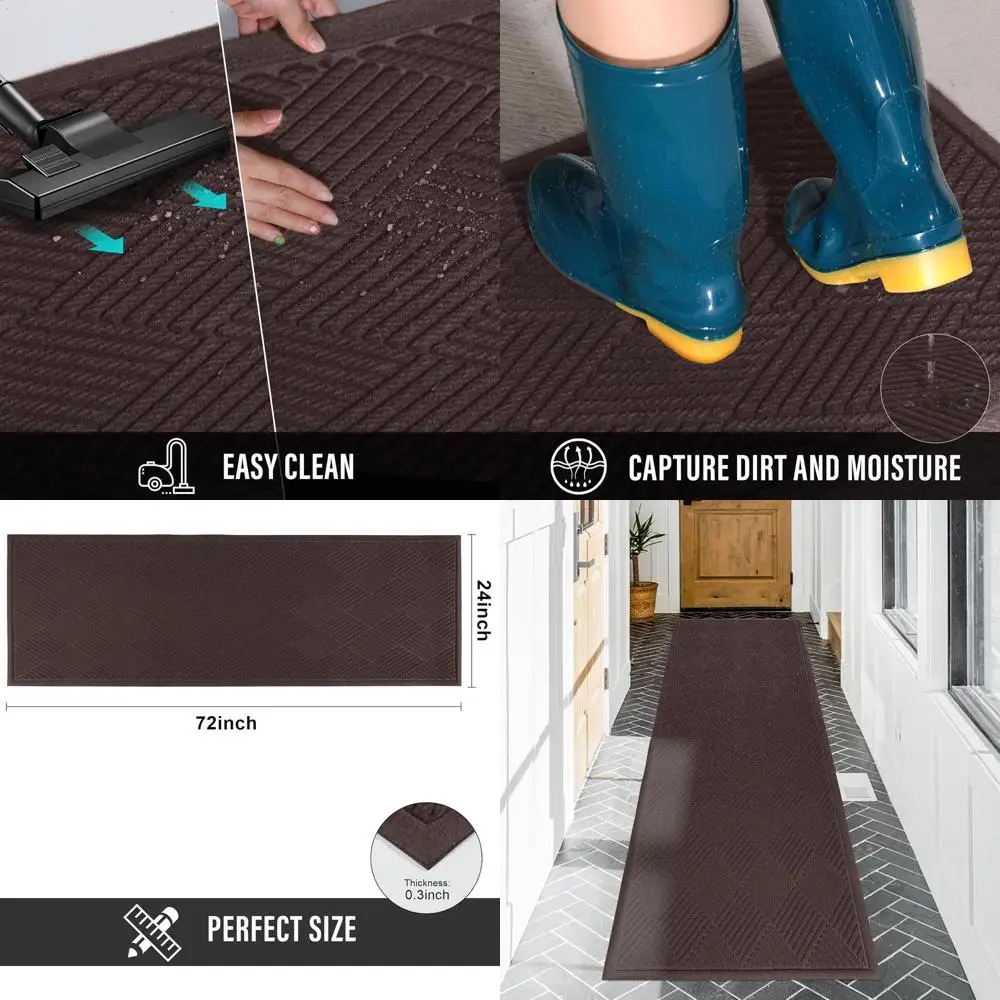 

Durable and Absorbent Door Mat, Non-Slip Rubber Backing, Resistant to Stains and Fading, Suitable for Outdoor and Indoor Use, 72