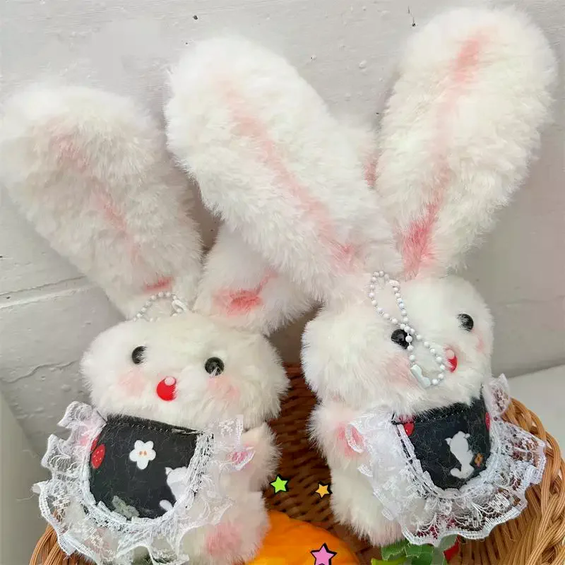 Cartoon Nette Lange-ohr Kaninchen Quietschen Plüsch Puppe Stofftiere Schlüsselbund Anhänger Lanyard Girly Schlüsselring Tasche Hängen Ornamente Geschenke