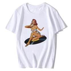 Rockabilly Goddess Pin Up Girl  T Shirt Harajuku Graphic Tshirts Tops Homme Pure Cotton Anime Tshirt Hip Hop Tees Streetwear