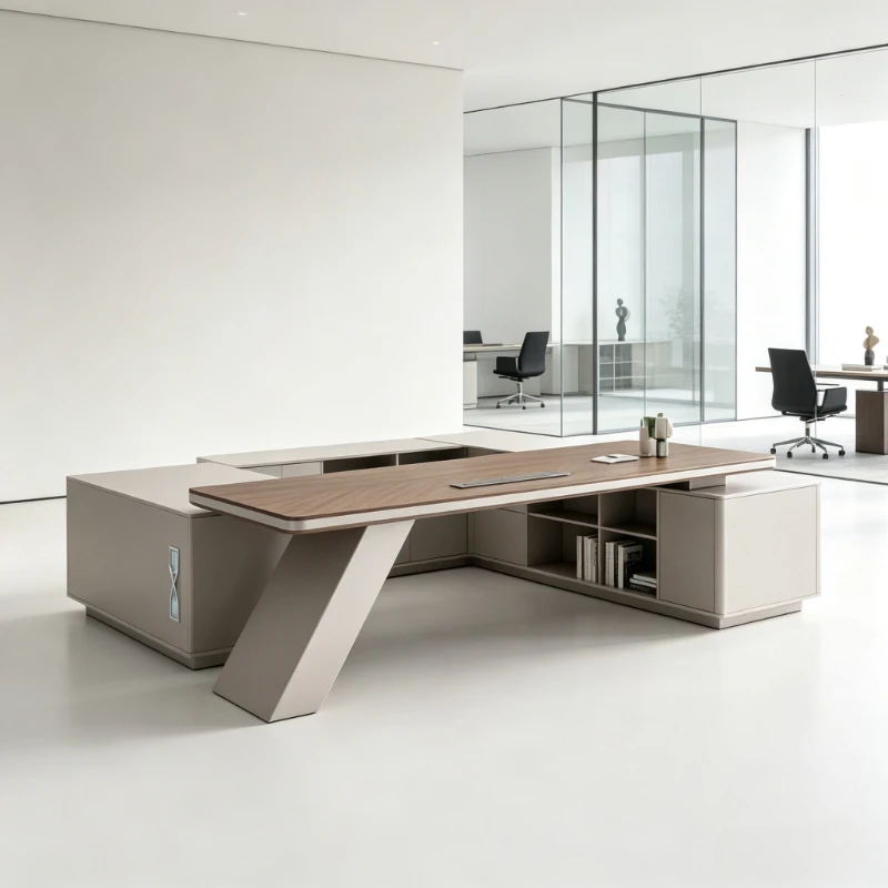 T*-Luxury-luxury executive desk, office desk with simple and modern chair and table set, director's large-sized*-