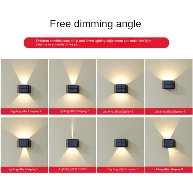 4PCS LED Outdoor Wall Light Waterproof Solar Outdoor Ambient Lighting Porch Lights Garden Lights Outdoor Wall Lamp