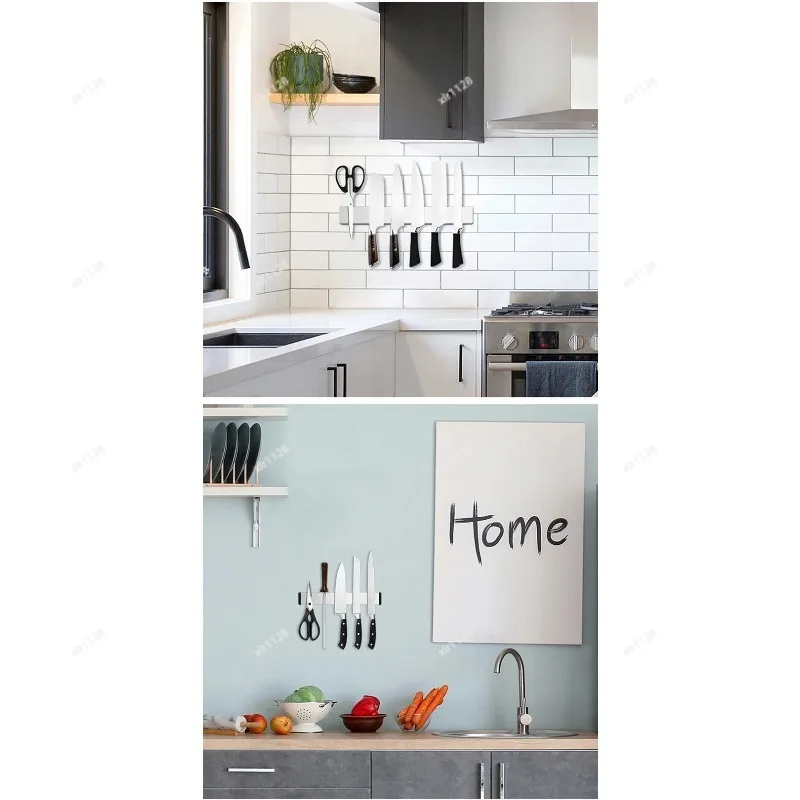 Wall Mounted Magnetic Knife Holder Stainless Steel Strip Rack Kitchen Tool Storage 30-50cm