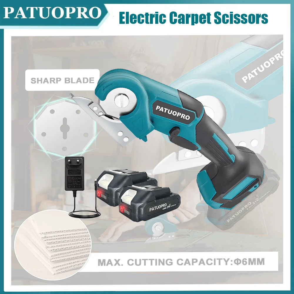 Cordless Electric Scissors Cardboard Carpet Cutter Rechargeable Safety Lock Rotary Cutting Power Tool For Makita 18v Battery