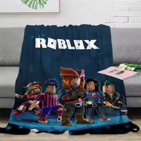Hot ROBLOX Game Creative Cute Flannel Cozy Blanket Thickened Cover Soft Warm Family Sofa Bedroom Office Nap Blanket
