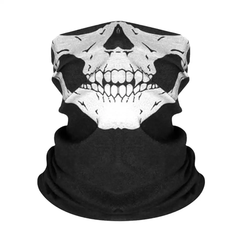 Skull Cycling Face Cover Mask Scarf Bicycle Half Face Mask Headband Bandana Halloween Fun Scarf Fishing Hiking Riding Headband